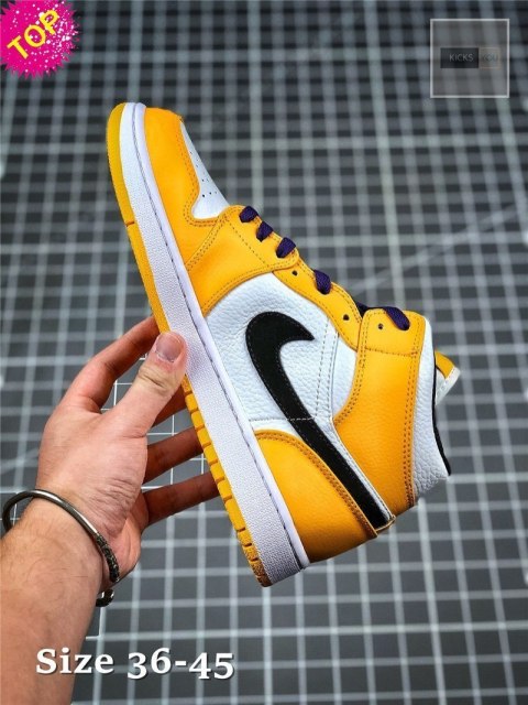 Nike Air Jordan 1 Retro High żółto białe